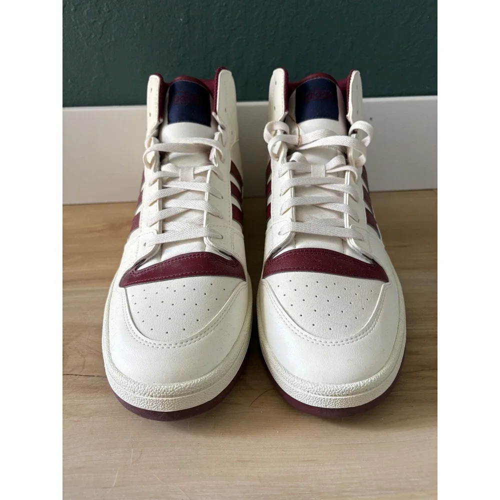 Adidas Break Start Mid 12 White Burgundy Navy Basketball Sneakers Trainers